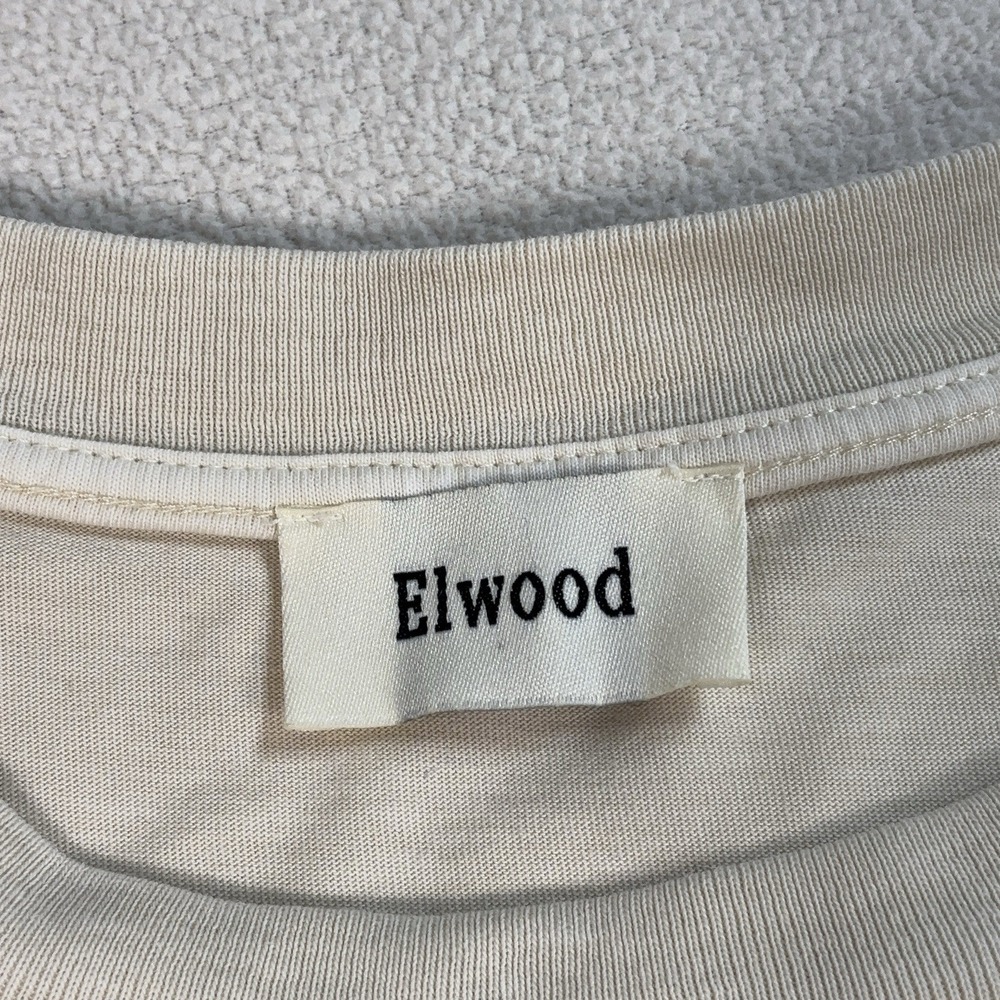 Elwood Vintage-Inspired Single Stitch T-Shirt Men's L Off-White Organic Cotton - Picture 3 of 16